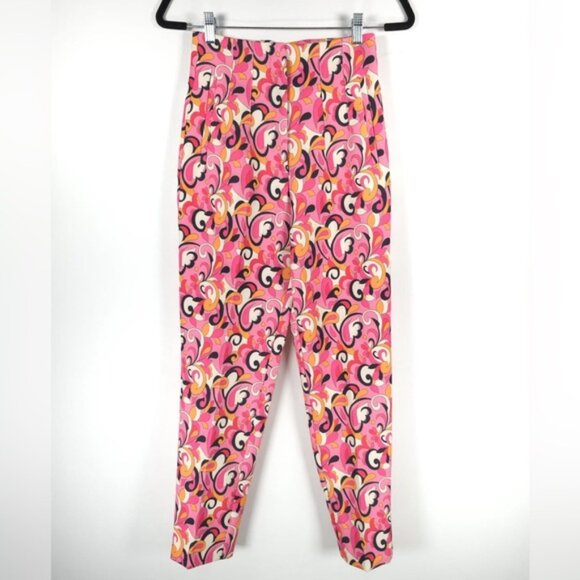 NWT ZARA Paisley Floral Straight Leg High Waist Pants 1478/935 Size XS - Picture 4 of 13